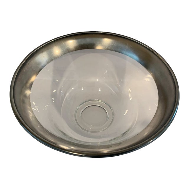 Dorothy Thorpe Sterling Silver Rimmed Serving/Centerpiece Bowl For Sale