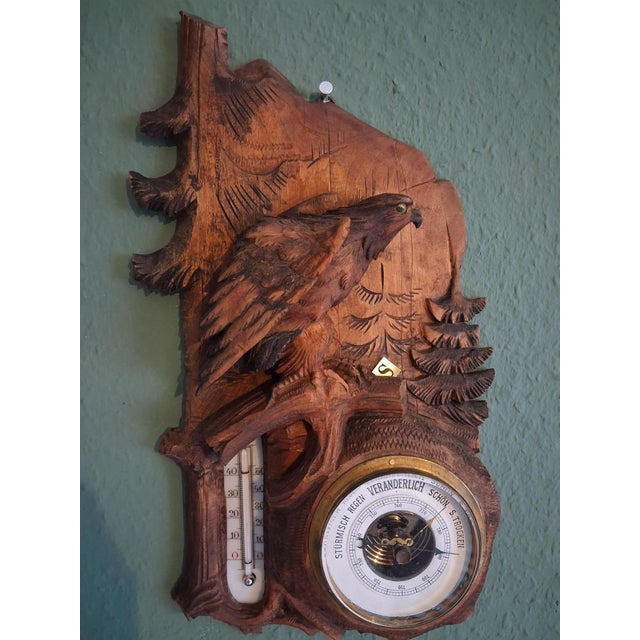 Black Forest Eagle Thermometer & Barometer, 1950s For Sale - Image 6 of 6