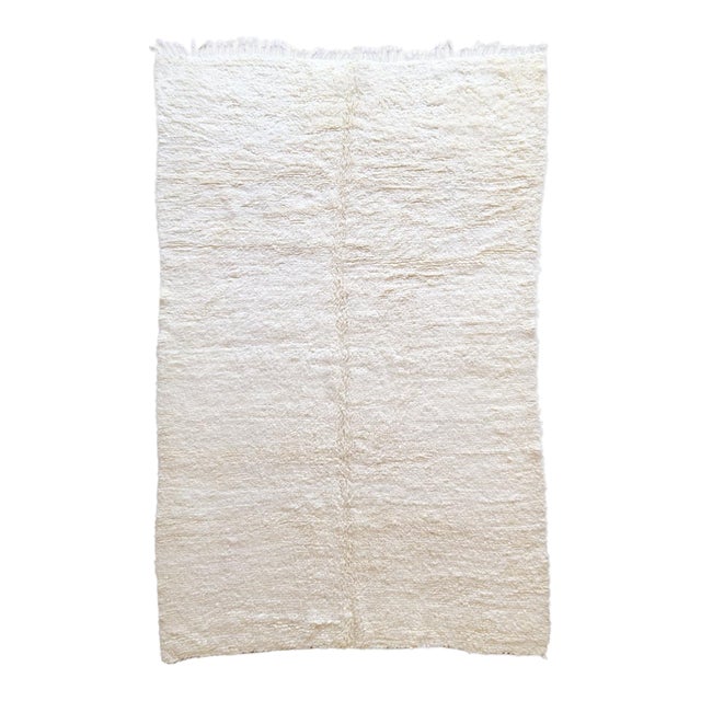 Moroccan White Beni Ourain Kilim Rug - 9.6 X 6.2 Ft For Sale