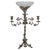 Art Nouveau Four-Arm Silver Plate Epergne Candelabra With Engraved Glass Bowl For Sale