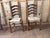 Vintage Early American French Rustic Style High Ladder Back Rush Seat Side Chairs For Sale - Image 4 of 17