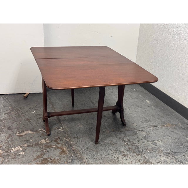 Federal Style Mahogany Drop-Leaf Gateleg Dining Table, Vintage For Sale - Image 4 of 12