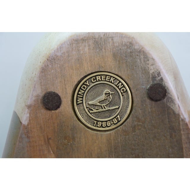 Brown 1980s Bob Hayden Windy Creek Hand Carved & Painted Wood Pintail Drake Duck Decoy 21" For Sale - Image 8 of 13