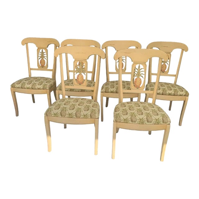 Late 20th Century Ethan Allen Legacy Collection Pineapple Back Dining Chairs Set of 6 For Sale