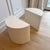 Mid-Century Modern Vintage Sculptural White Plaster Demilune Side Tables, Pair For Sale - Image 3 of 9