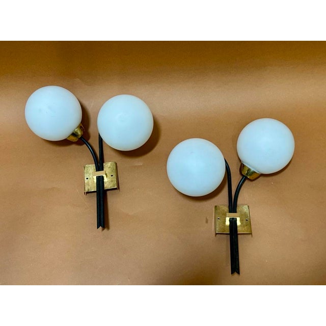 Mid-Century Modern Wall Lights from Maison Lunel, France, 1950, Set of 2 For Sale - Image 3 of 12