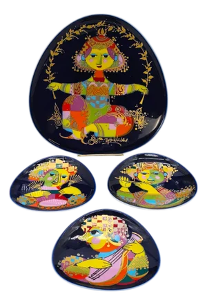 Rosenthal Studio-Linie Bjorn Wiinblad Arabian Nights Porcelain Plate Set of Four