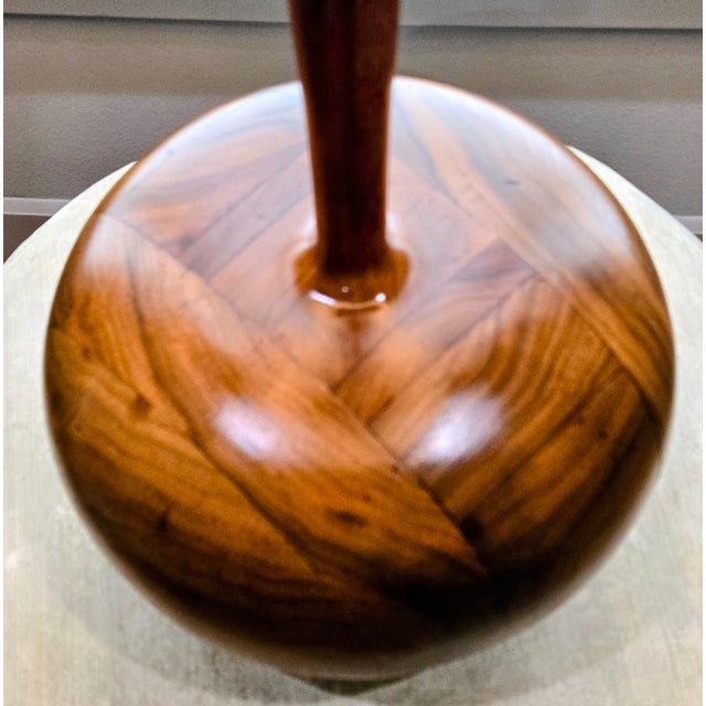 Mid-Century Modern 1960s Large Light House Lamp & Shade Co. Walnut Table Lamp – 32.5" Mid-Century Modern Los Angeles For Sale - Image 3 of 12