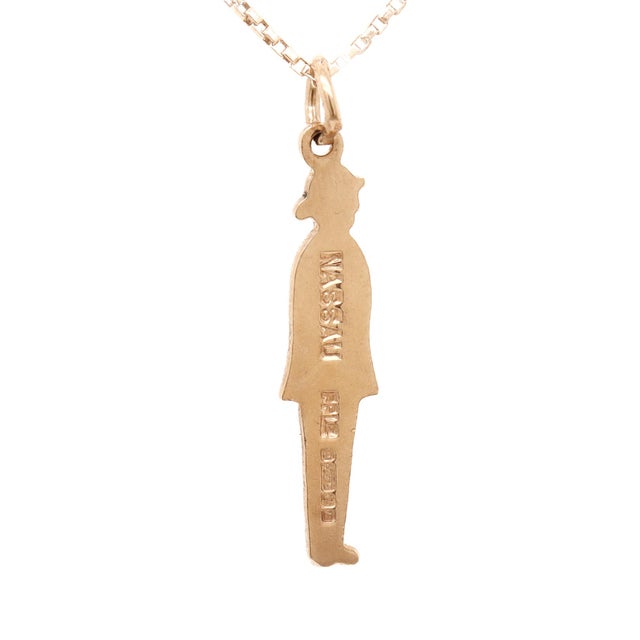 Metal Vintage English 9Ct Gold & Enamel Nassau Bahamas Policeman Charm for a Bracelet For Sale - Image 7 of 13