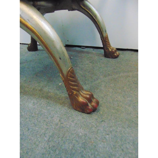 Late 20th Century Regency Silver & Gold Gilt Carved Bench For Sale - Image 5 of 9