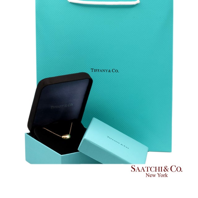 Tiffany&Co. Elsa Peretti 18k 750 Solid Yellow Gold Bean Design Pendant Necklace For Sale - Image 10 of 13