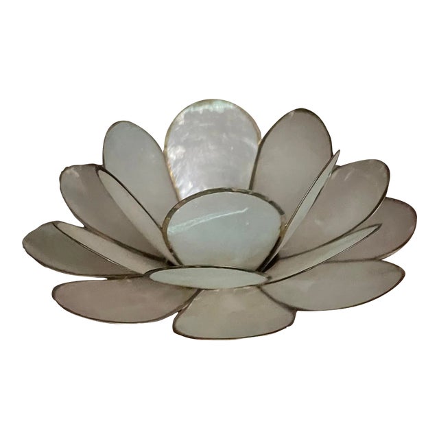 Vintage Capiz Shell Candle Holder For Sale