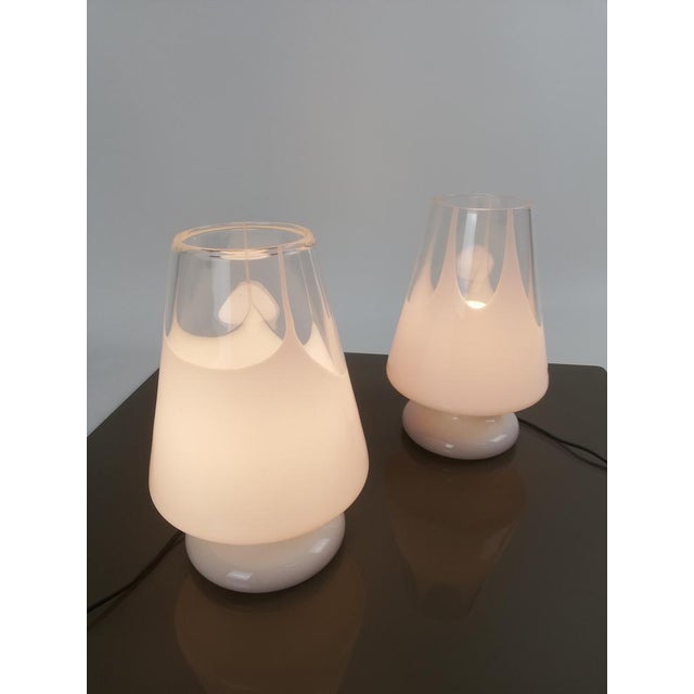 Table Lamps in White Artistic Murano Glass from Prima Luce, Italy, 1970s, Set of 2 For Sale - Image 9 of 16