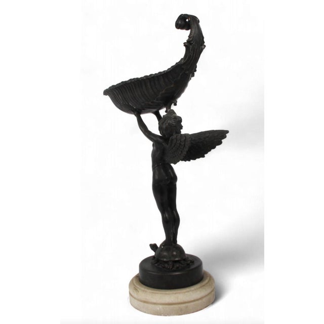 Neoclassical Antique Bronze Figural Tazza of Cupid After Franz Von Stuck (1863-1928) For Sale - Image 3 of 6