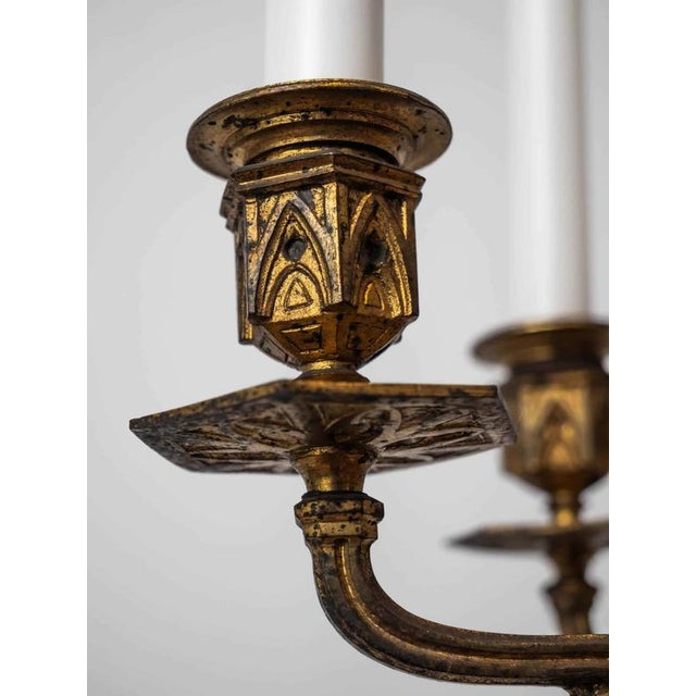 Smaller Neo-Gothic Six-Arm Chandelier For Sale - Image 3 of 8