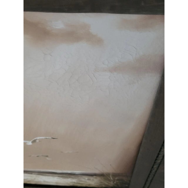 Vintage Philip Sandee. Sandee Framed Beach Coastal Oil Painting – Seagulls & Dunes 26" X 22" For Sale In Philadelphia - Image 6 of 12