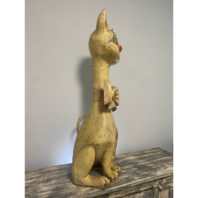 Vintage Jeanne Valentine Oversized Papier-Mâché Cat Sculpture For Sale - Image 4 of 9