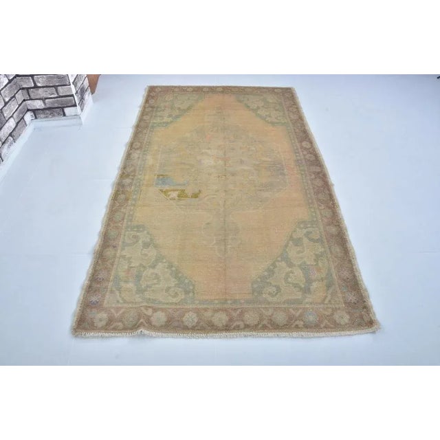 Oushak Handmade Neutral Area Rug, 1960s For Sale - Image 11 of 11