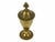 Add timeless elegance to your space with this vintage bronze urn, featuring a sculptural leaf-shaped finial and embossed...