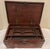 1800’s Antique Campaign Correspondence Box, Also Referred to as a Writing Case or Traveler's Desk. Wooden For Sale - Image 10 of 12