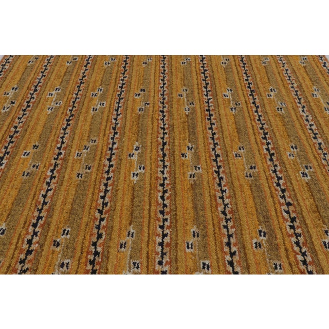 Rug & Kilim Rug & Kilim’s Modern Scandinavian Style Rug “Marta Stripe” Design in Gold Tones For Sale - Image 4 of 8