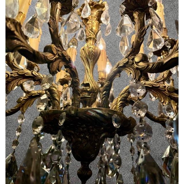 Antique French Louis XV Crystal Chandelier, 1890s For Sale - Image 11 of 16