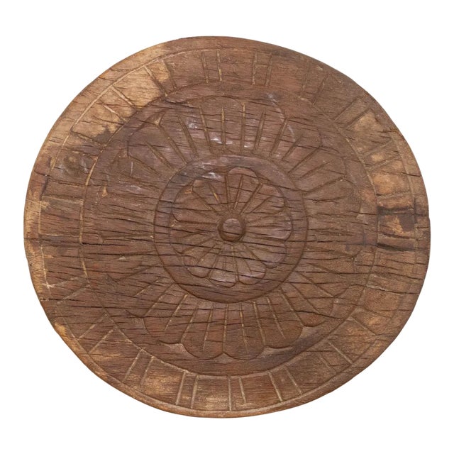 Antique Floral Carved Plate For Sale