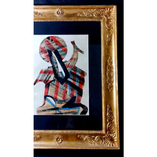 Russian Constructivism Mixed Technique in Empire Style Gold Leaf Frame For Sale - Image 6 of 12