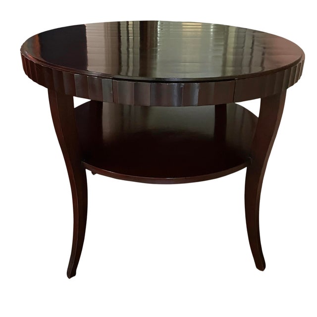 Baker Furniture Company Barbara Barry for Baker Fluted Edge Side Table. Mahogany For Sale - Image 4 of 9