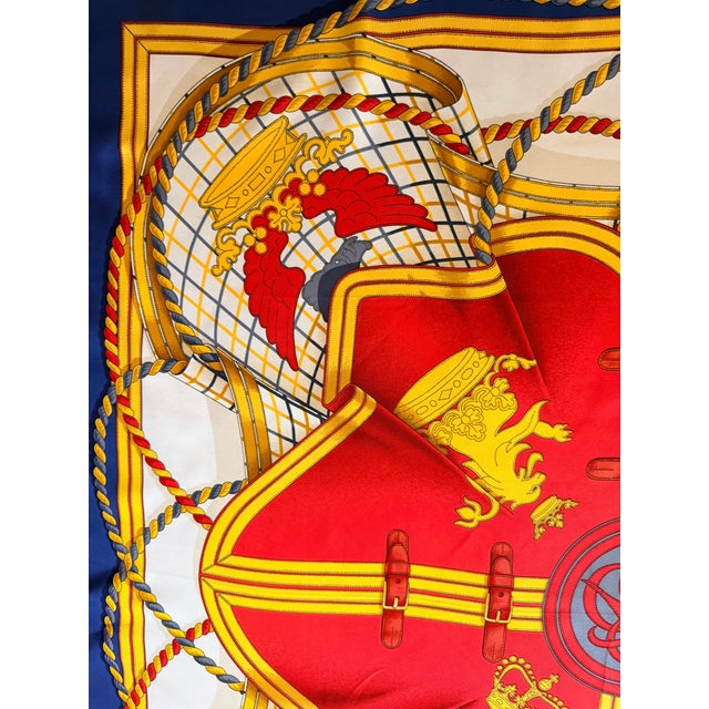 Red Hermès Grande Tenue 1998 Silk Scarf Designed by Henri D’Origny For Sale - Image 8 of 12