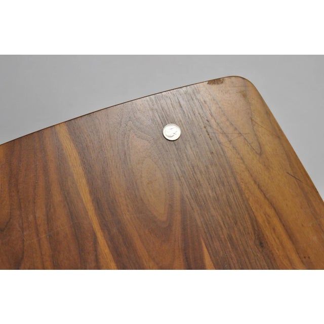 Contemporary Mid Century Danish Modern Style Small Teak Drinks Side Table For Sale - Image 9 of 14