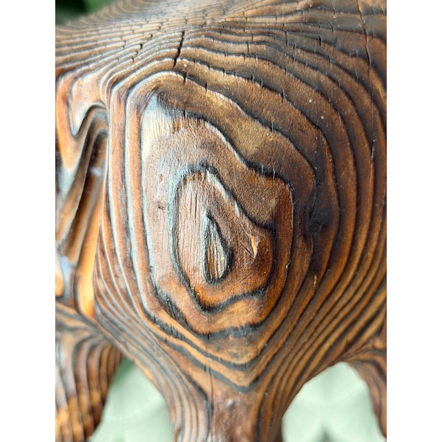 Vintage Mid-Century Modern Retro 1960s Tiki Polynesian Wood Carved Brutalist Sculpture Attributed to Witco For Sale - Image 13 of 18