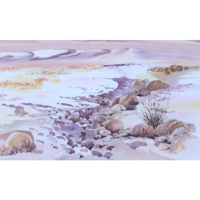American Vintage Rocky Arroyo Death Valley California Landscape Watercolor by Marilyn Ann Deeds For Sale - Image 3 of 9