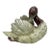 Small French Majolica Swan Jardiniere Circa 1890 For Sale
