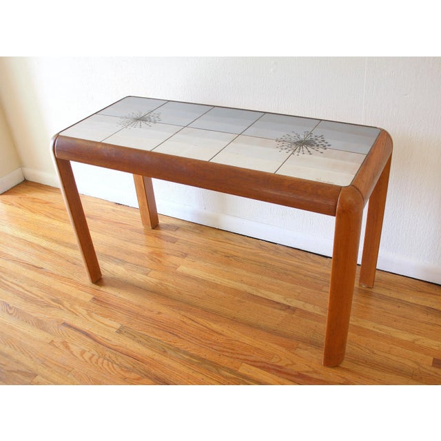 This is a signed mid century modern Danish teak console table designed by Poul Hermann Poulsen for Gangso Furniture...