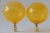 Handblown Glass Lamp Finials on Brass Hardware - a Pair in Yellow For Sale - Image 4 of 7
