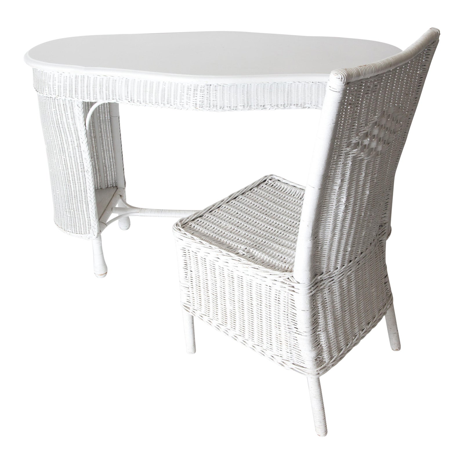 Wicker Desk & Chair A Pair Chairish