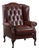 Chesterfield Wing Chair in Cowhide Leather For Sale
