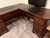 Traditional Late 20th Century Traditional Cherry Wood L-Shaped Executive Corner Desk With Integrated File Storage For Sale - Image 3 of 13