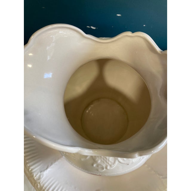Mid-Century Ceramic Victorian Style Wash Basin & Pitcher Set For Sale In Oklahoma City - Image 6 of 12