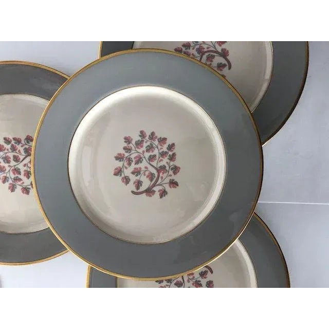 Vintage Flintridge California China Twilight Gold Pattern Set of 10 Dinner Plates, in excellent condition 10.75"D