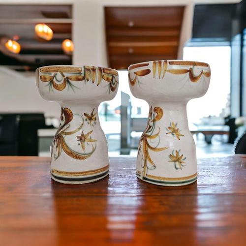 Ceramic Pillar Candle Holders from Keraluc Quimper, 1960s, Set of 2 For Sale - Image 6 of 11