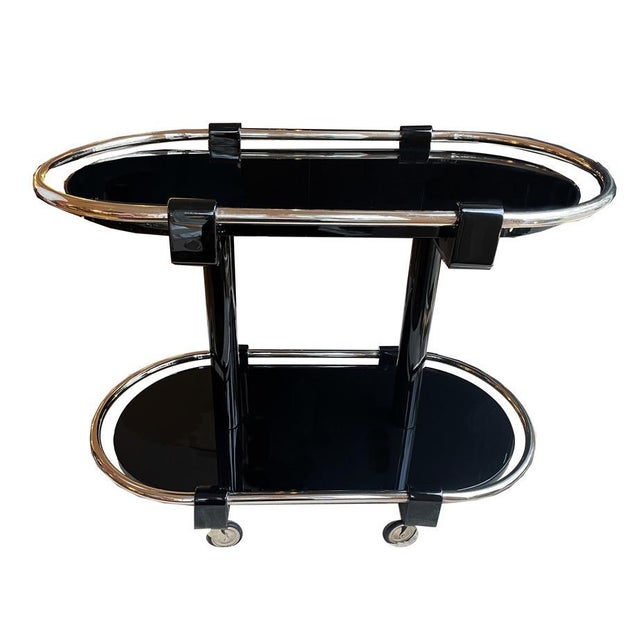 Art Deco Bar Cart in Black For Sale - Image 12 of 12