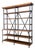 Vintage French Plank Wood and Metal Industrial Bookshelf For Sale