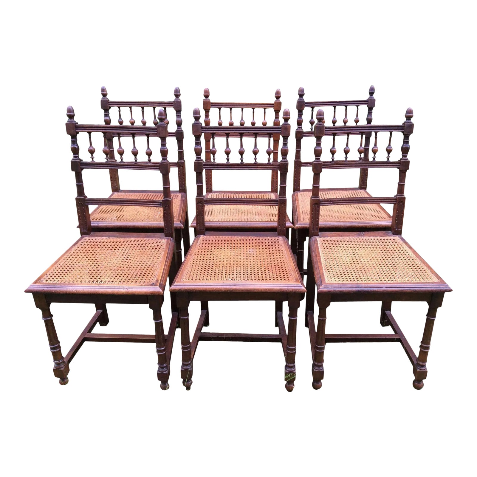 French Dining Chairs With Cane Seats, Set of 6 Chairish