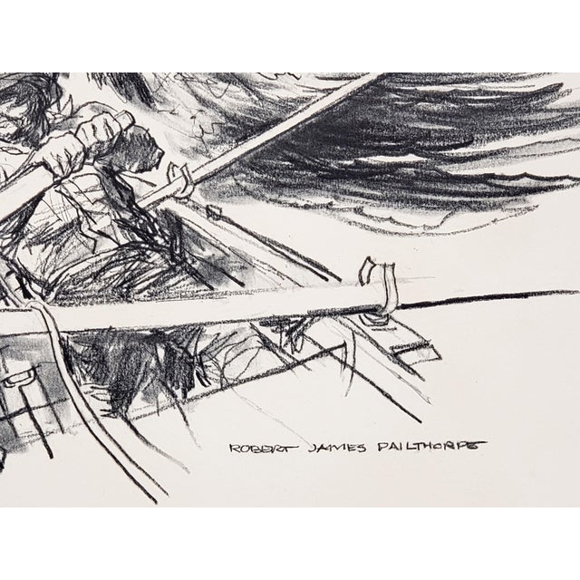 Vintage Original Robert James Pailthorpe High Quality Prints of His Charcoal Drawings of Early Whaling For Sale In Baltimore - Image 6 of 11