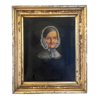 19th Century Oil Portrait Painting, Biedermeier Style, Signed, Denmark For Sale