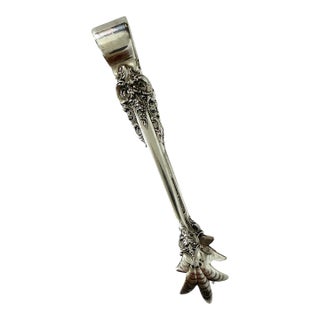 Mid 20th Century Wallace Grande Baroque Sterling Silver Sugar Tongs – Claw Design For Sale
