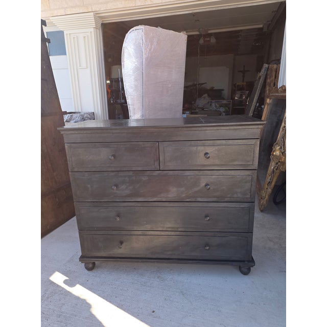Nice looking straight lined zinc clad dresser.