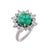 Natural Zambian Emerald Ring with Diamond and 18k Gold For Sale - Image 4 of 6